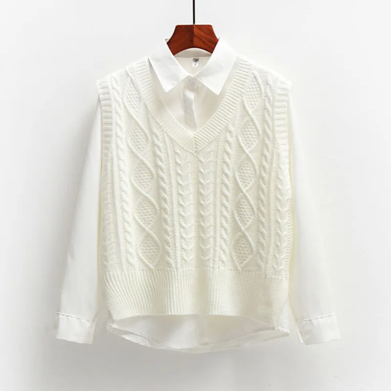 Korean Style Fashion Women Sweater Vest 2025 New Spring Fall Sleeveless Knitted V Neck Pullovers Female Jumper Top Outerwear - Image 5