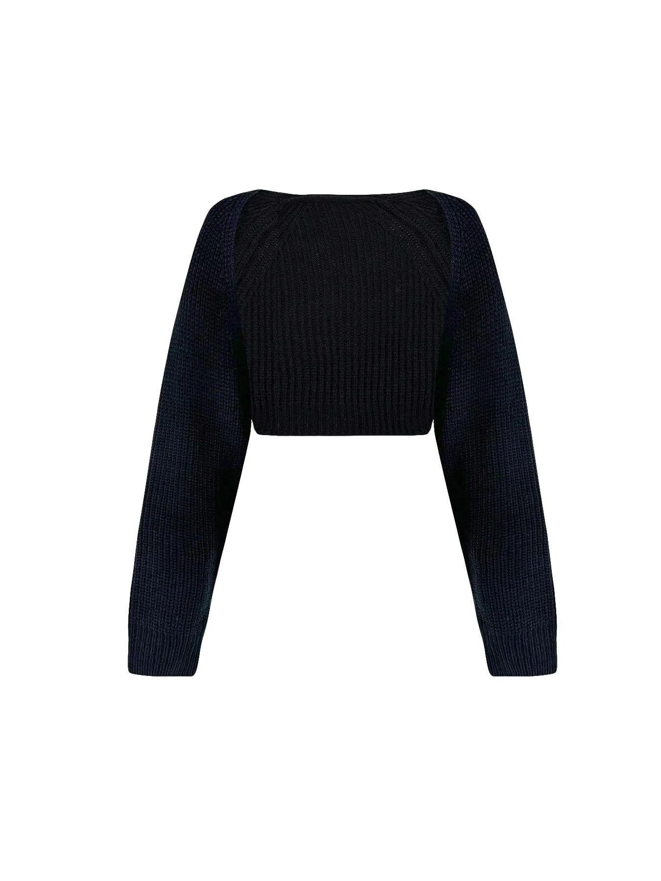 Shrug Raglan Sleeve Open Front Cardigan Elegant Solid Color Ribbed Knitted Cardigan For Spring & Fall Women's Clothing - Image 6