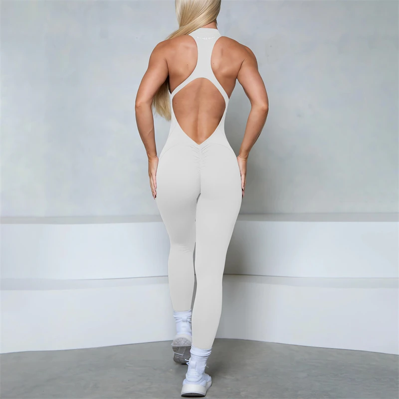 Women Bum Sleeveless Zipper Scrunch Butt Jumpsuit Fitness Sports Overalls Gym Sets Yoga Wear Pilates Workout Women Clothes - Image 20