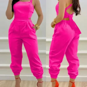 Women's for Jumpsuit Elegant Sexy Suspender Printed Jumpsuits Casual Hip Waist Overalls Romper For Women Spring Summer 2024