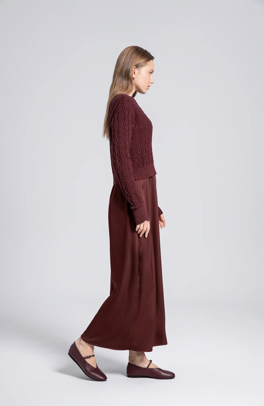Sale AS 2024 winter design woman clothing Cable knitted Tops + Satin Dress ( Ship out in 1 day) - Image 6