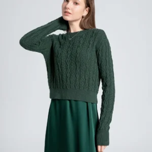 Sale AS 2024 winter design woman clothing Cable knitted Tops + Satin Dress ( Ship out in 1 day)