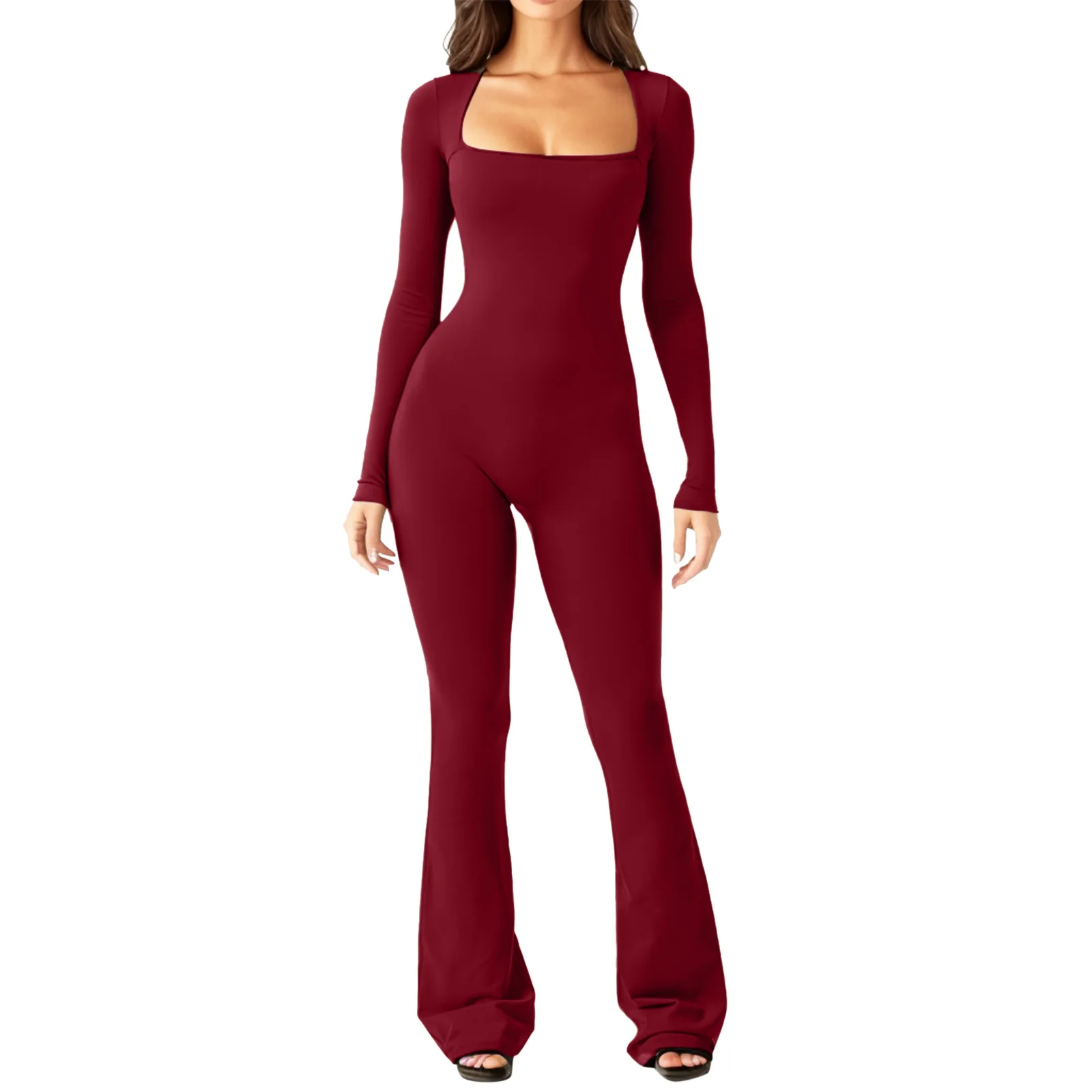 Fashion Slim Jumpsuits Women Sexy Package Hip Bodycon Square Collar Low Cut Trendy Ladies Jumpsuit Streetwear Y2k Style Clothing - Image 11