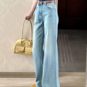 Women's Jeans Wide Leg Summer Female Cowboy Pants 2025 High Quality Streetwear Unique Grunge Y2k New in Shiny Gyaru Emo Trousers