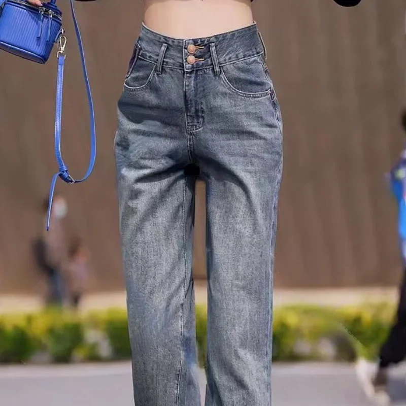 Vintage Womens Jeans Baggy Pants for Women Wide Leg Loose Straight Trousers Basics Clothes New In Xxl Grunge Y2k Streetwear 90s - Image 6