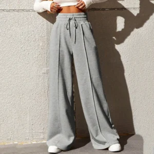 Sports pants for women in autumn 2025, new straight tube loose fitting sanitary pants, wide leg pants, outdoor dance casual pant