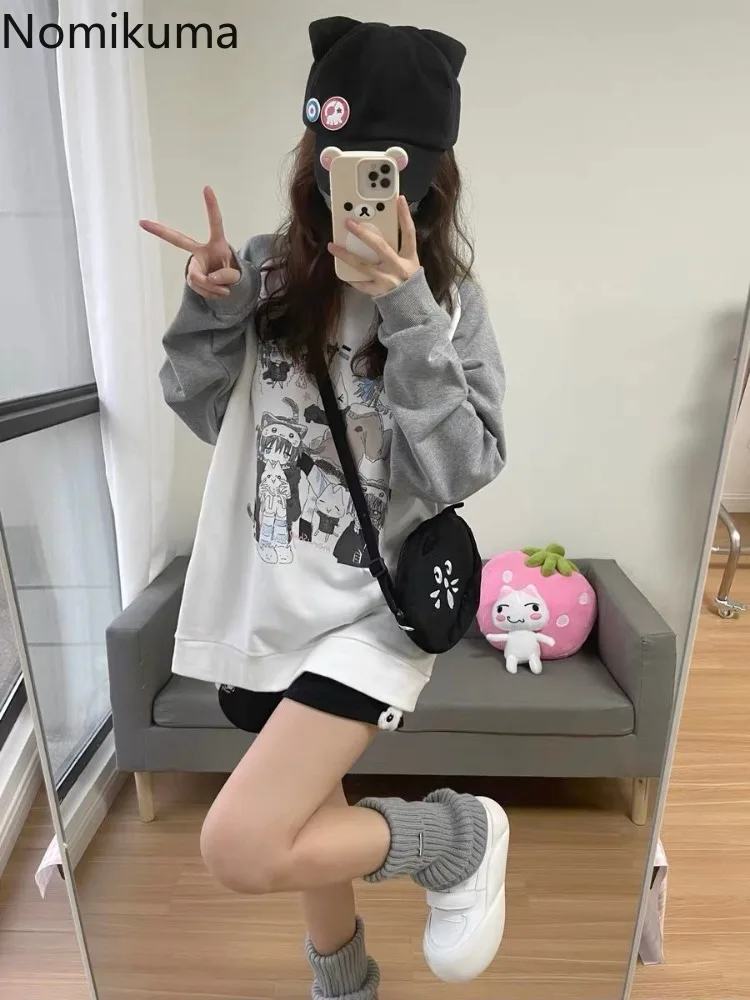 Cotton Cat Print Hoodies Women Streetwear Chic Long Sleeve Sweatshirts Casual Korean Oversized Hoodie Y2k Tops 2025 Ropa Mujer - Image 4