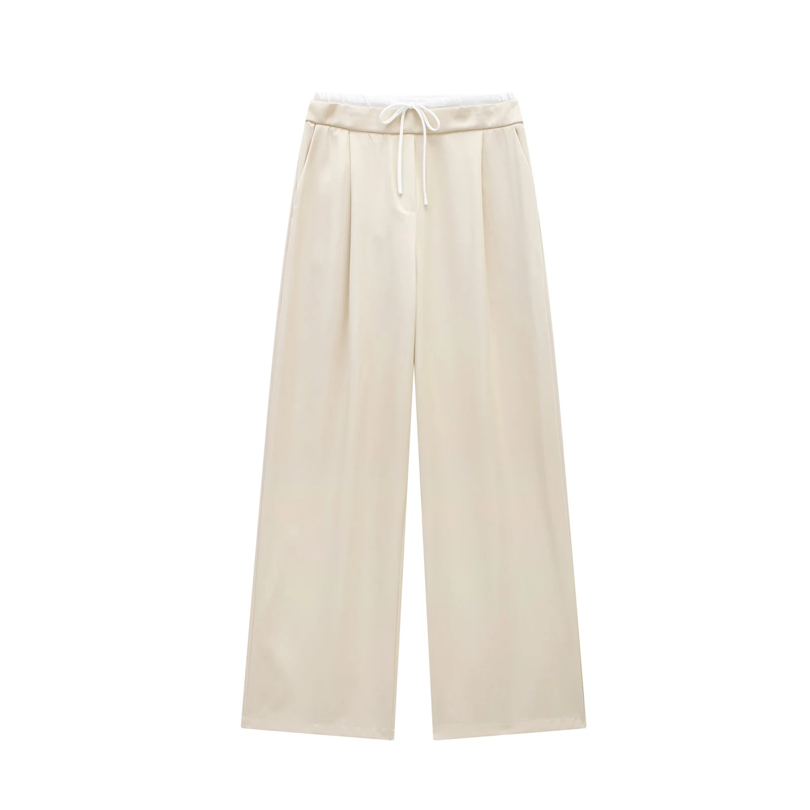 TRAF 2024 Wide Leg Pants for Women High Waist Baggy Pants Woman Summer Pleated Loose Pants Women Streetwear Tied Woman Trousers - Image 2