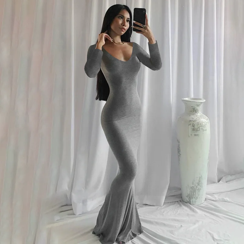 2024 Summer Dresses For Women Sexy Spaghetti Strap Black Long Dress Y2k Sleeveless Solid Skinny Bodycon Trumpet Maxi Vestidos - Image 15