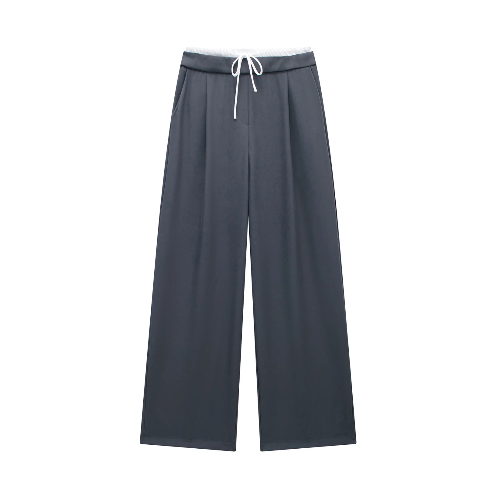 TRAF 2024 Wide Leg Pants for Women High Waist Baggy Pants Woman Summer Pleated Loose Pants Women Streetwear Tied Woman Trousers - Image 6
