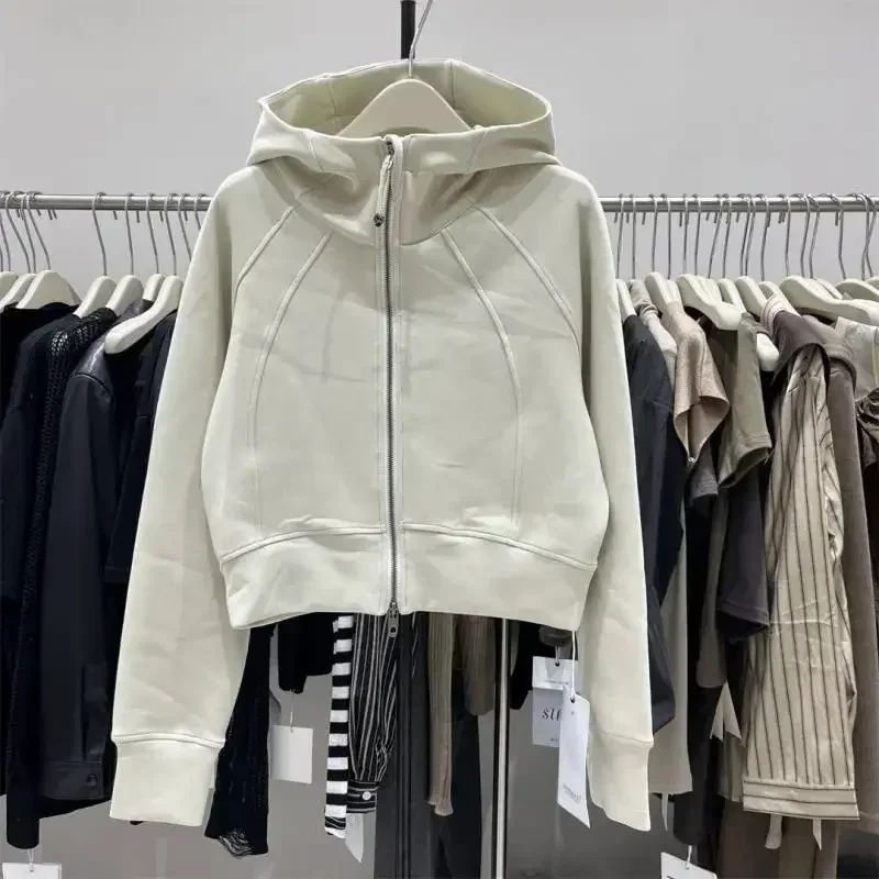 Korean version solid color hoodie women 2000 version casual use loose zipper short jacket women long sleeve jacket - Image 5