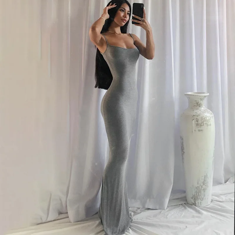 Y2k Women Sexy Tight Long Skirt New Tight Long Skirt Casual Skirt Sleeveless Backless Sexy Hot Girl Suspender Hip Fishtail Skirt - Image 2