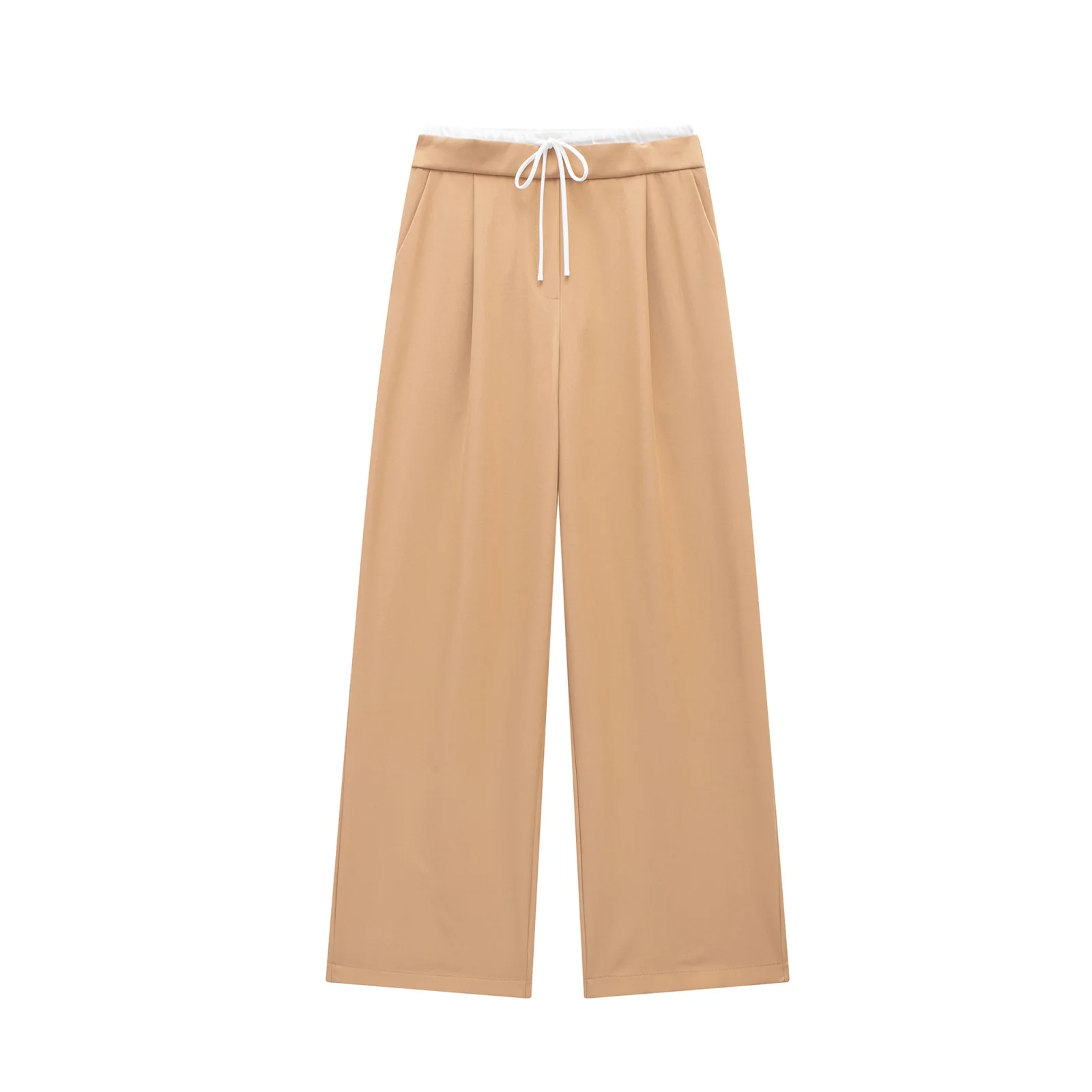 TRAF 2024 Wide Leg Pants for Women High Waist Baggy Pants Woman Summer Pleated Loose Pants Women Streetwear Tied Woman Trousers - Image 4