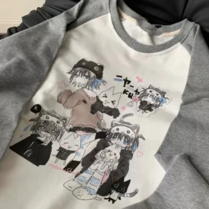Cotton Cat Print Hoodies Women Streetwear Chic Long Sleeve Sweatshirts Casual Korean Oversized Hoodie Y2k Tops 2025 Ropa Mujer