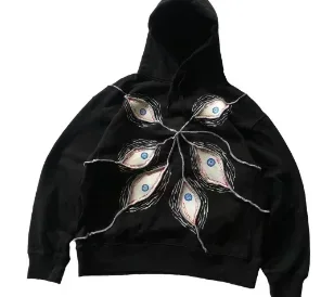 Gothic Punk Eye Pattern Patchwork Hoodies Women Y2k Top New Retro Loose Long Sleeve Sweatshirt Men and Women Hoodie Streetwear - Image 5