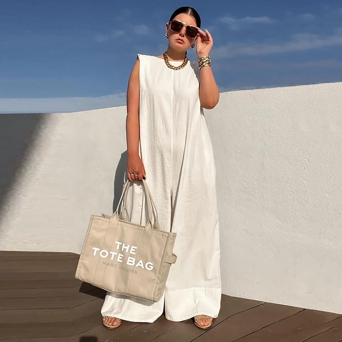 Yeezzi Solid Color Sleeveless Wide Leg Fitness Summer Fashion Female Loose Black White Casual Cool Jumpsuits For Women 2025 New - Image 2