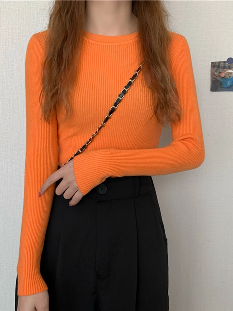 2025 New Women Sweater Autumn Winter Long Sleeve Pullover Basic Top Fashion O-neck Elastic Female Winter Solid Knitted Jumper - Image 13