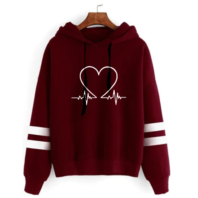 Woman Clothing Versatile Sweatshirts Casual Hoodies Comfortable Pullovers Slim Fit Soft Striped Lazy Style Jogging Daily Women's - Image 6