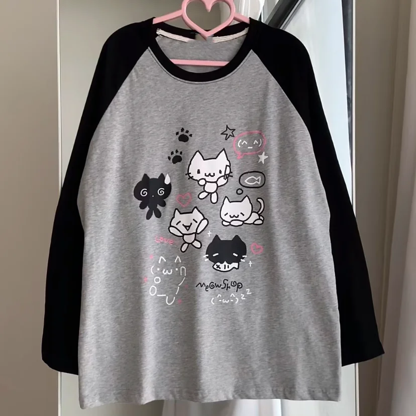 Cotton Cat Print Hoodies Women Streetwear Chic Long Sleeve Sweatshirts Casual Korean Oversized Hoodie Y2k Tops 2025 Ropa Mujer - Image 7