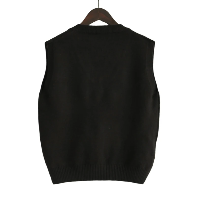 Sleeveless V-Neck Sweater Vest Women 2025 Korean Fashion Knitwear Spring Autumn Solid Color All-match Pullovers Waistcoats Tops - Image 5