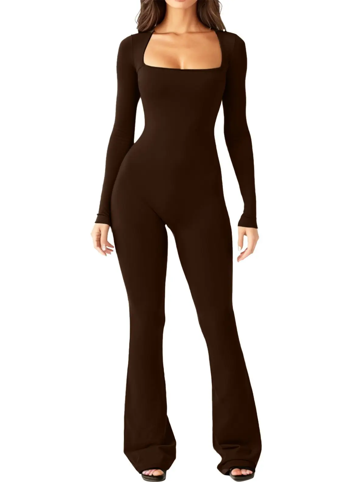 Fashion Slim Jumpsuits Women Sexy Package Hip Bodycon Square Collar Low Cut Trendy Ladies Jumpsuit Streetwear Y2k Style Clothing - Image 4