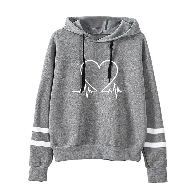 Woman Clothing Versatile Sweatshirts Casual Hoodies Comfortable Pullovers Slim Fit Soft Striped Lazy Style Jogging Daily Women's - Image 5