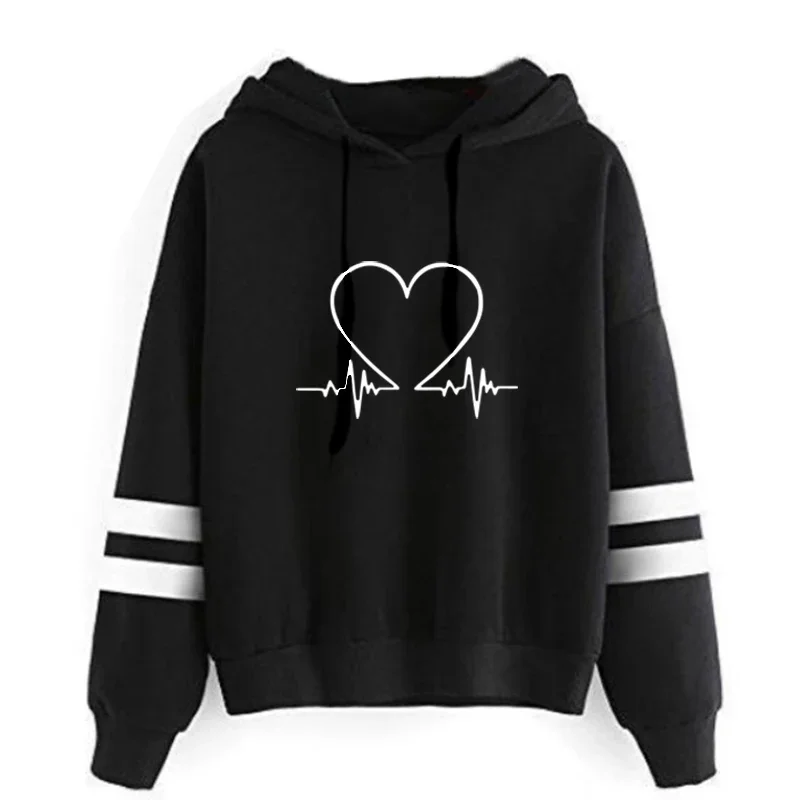 Woman Clothing Versatile Sweatshirts Casual Hoodies Comfortable Pullovers Slim Fit Soft Striped Lazy Style Jogging Daily Women's - Image 2