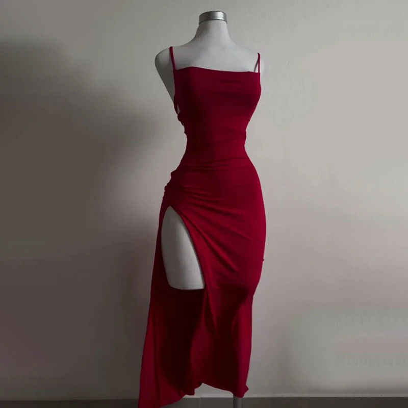2025 Explosive New Dress Summer High Sensibility Halter Strap Spice Girl Bag Hip Dress - Image 2