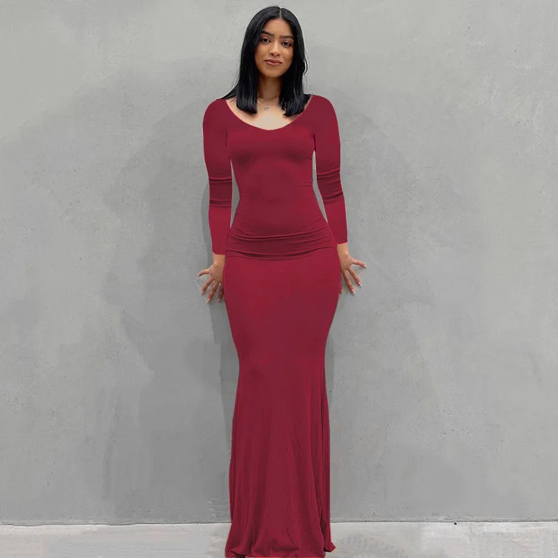 2024 Summer Dresses For Women Sexy Spaghetti Strap Black Long Dress Y2k Sleeveless Solid Skinny Bodycon Trumpet Maxi Vestidos - Image 17