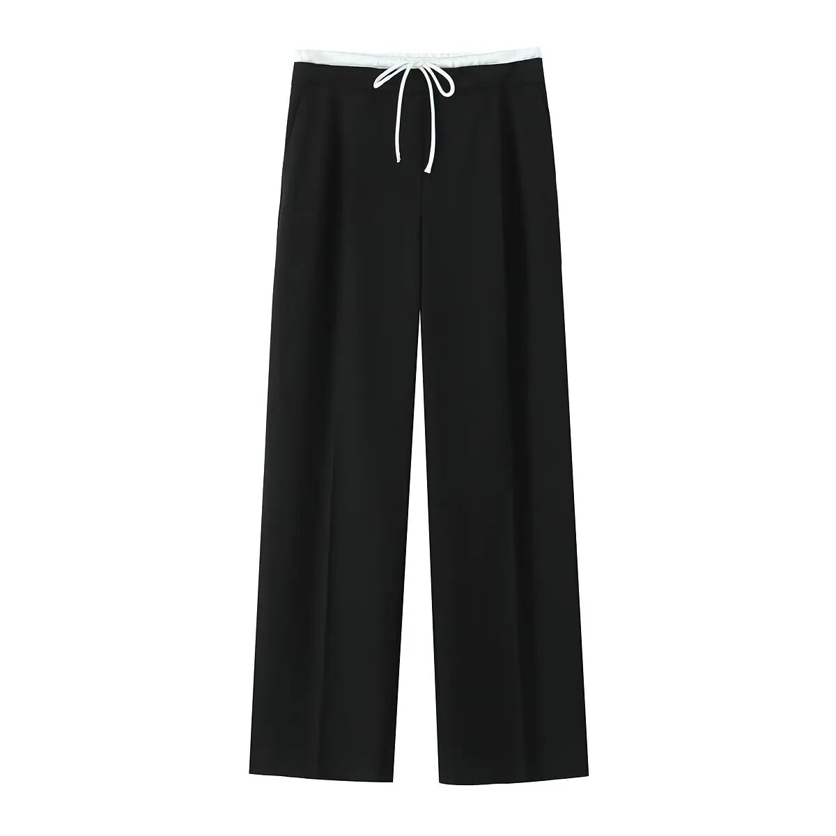 TRAF 2024 Wide Leg Pants for Women High Waist Baggy Pants Woman Summer Pleated Loose Pants Women Streetwear Tied Woman Trousers - Image 3