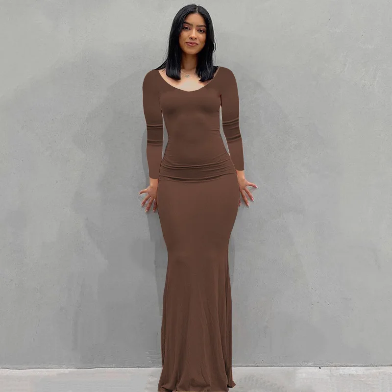 2024 Summer Dresses For Women Sexy Spaghetti Strap Black Long Dress Y2k Sleeveless Solid Skinny Bodycon Trumpet Maxi Vestidos - Image 19