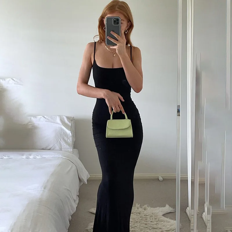 Y2k Women Sexy Tight Long Skirt New Tight Long Skirt Casual Skirt Sleeveless Backless Sexy Hot Girl Suspender Hip Fishtail Skirt - Image 3