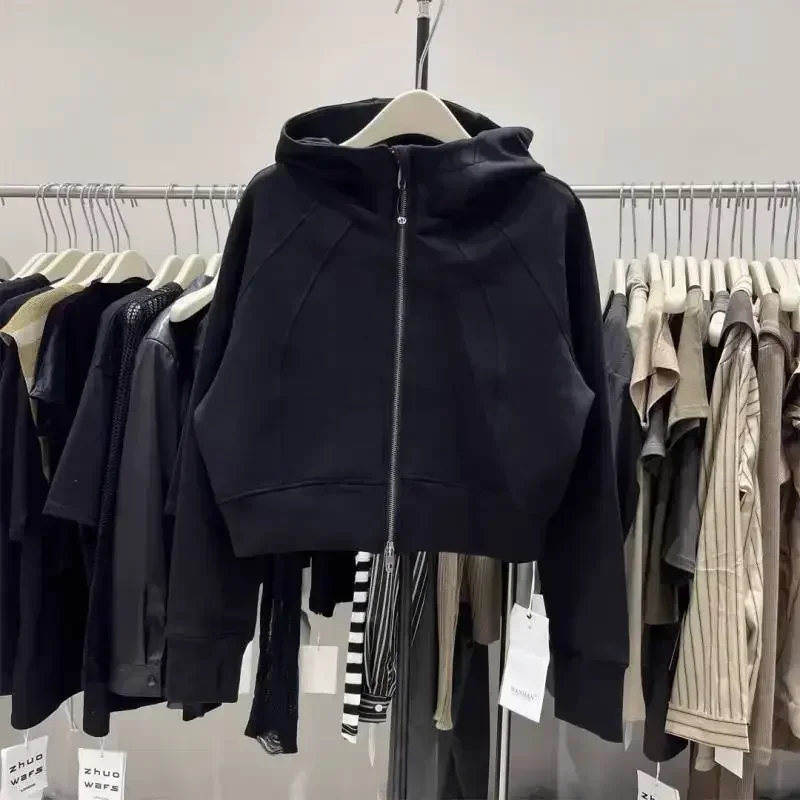 Korean version solid color hoodie women 2000 version casual use loose zipper short jacket women long sleeve jacket - Image 2