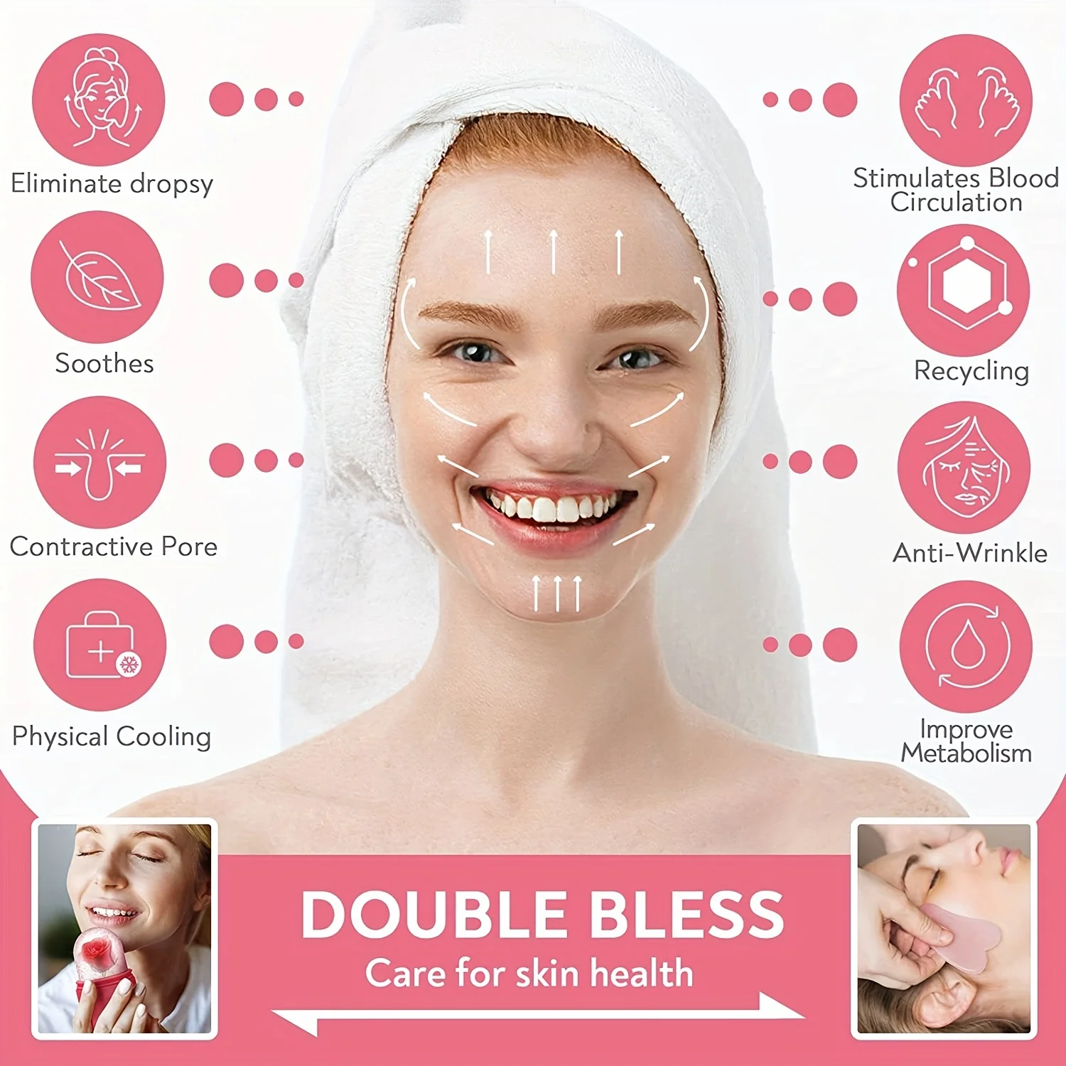 Silicone Cube Tray Shape Face Facial Ice Roller Massage Face Massage Roller Frozen Facial Reusable Ice Face Roller Skincare Tool - Image 3
