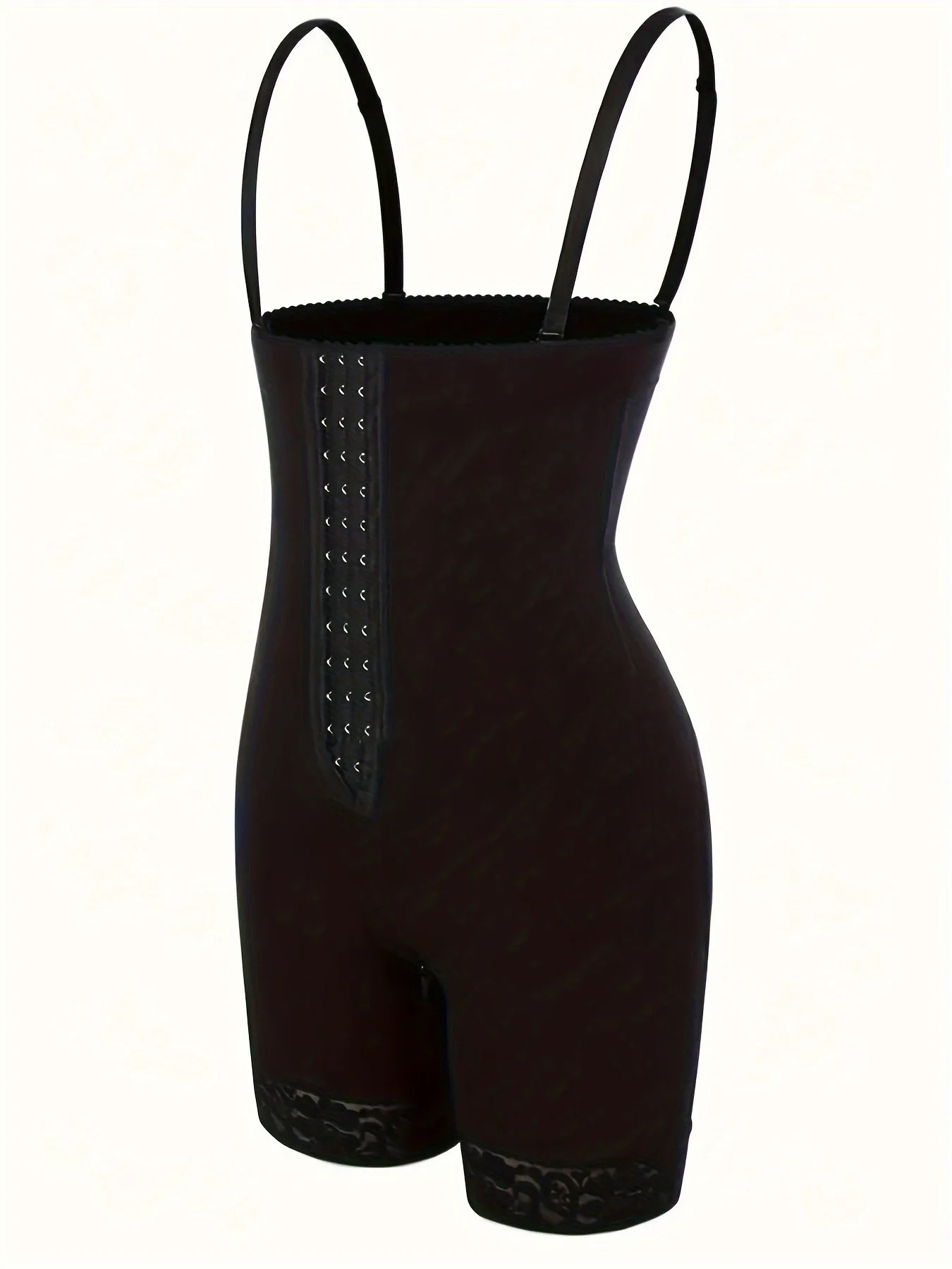 Slimming High-Waist Shapewear Shorts - Firm Tummy & Booty Enhancement Nylon & Elastane Blend with Contouring Lace Accents - Image 4