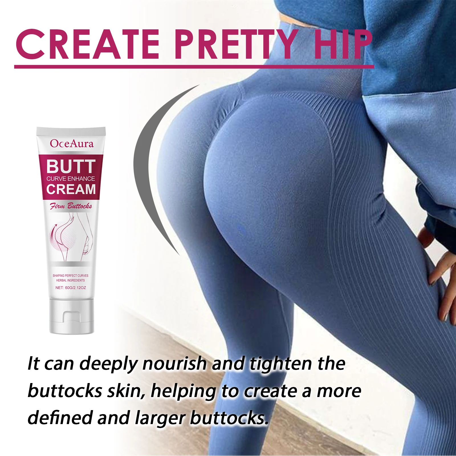 Oceaura Butt Skin Care Cream Massage Firming Skin Shaping Lifting Tightening Buttocks Skin Anti-sagging Butt Curve Enhance Cream - Image 2