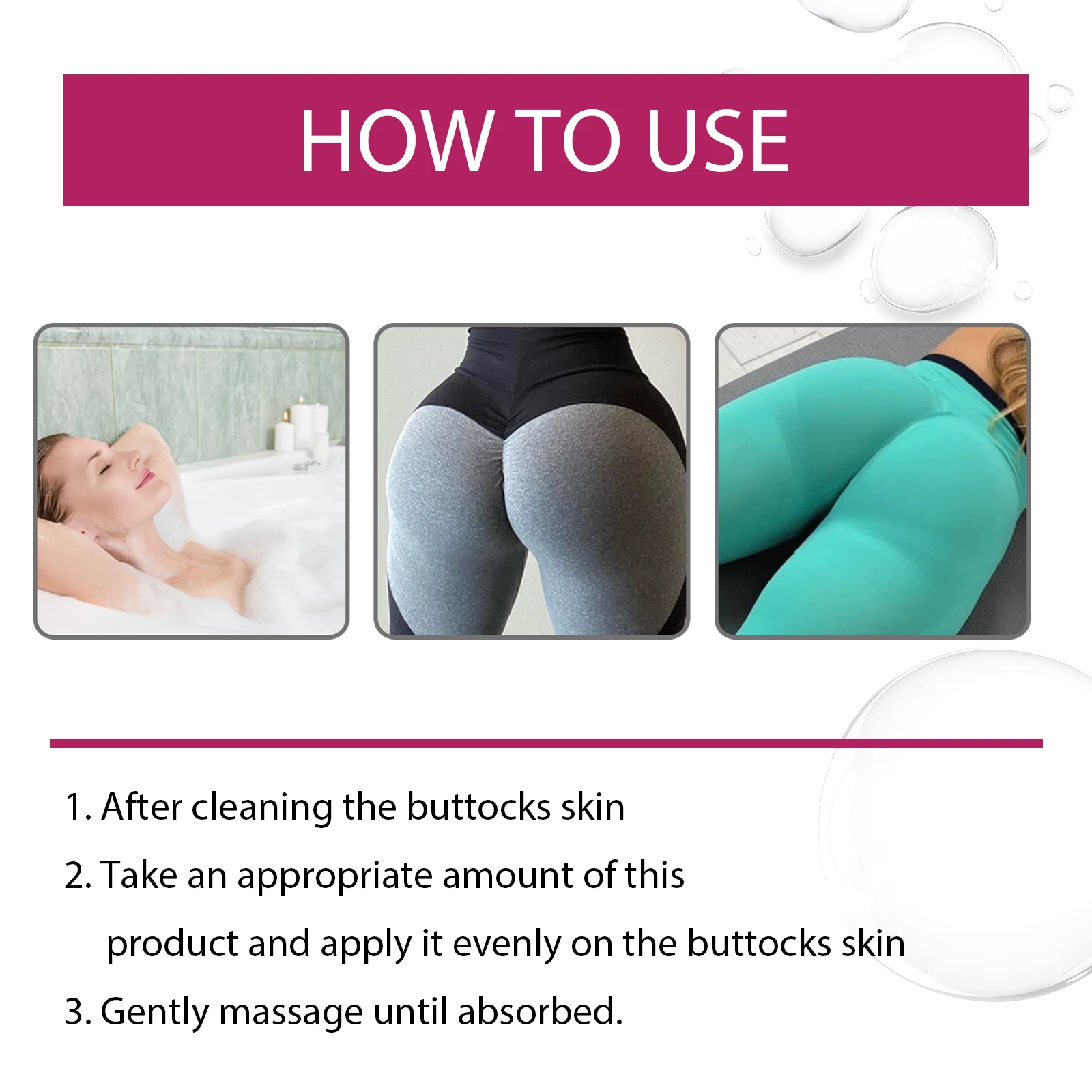 Oceaura Butt Skin Care Cream Massage Firming Skin Shaping Lifting Tightening Buttocks Skin Anti-sagging Butt Curve Enhance Cream - Image 5