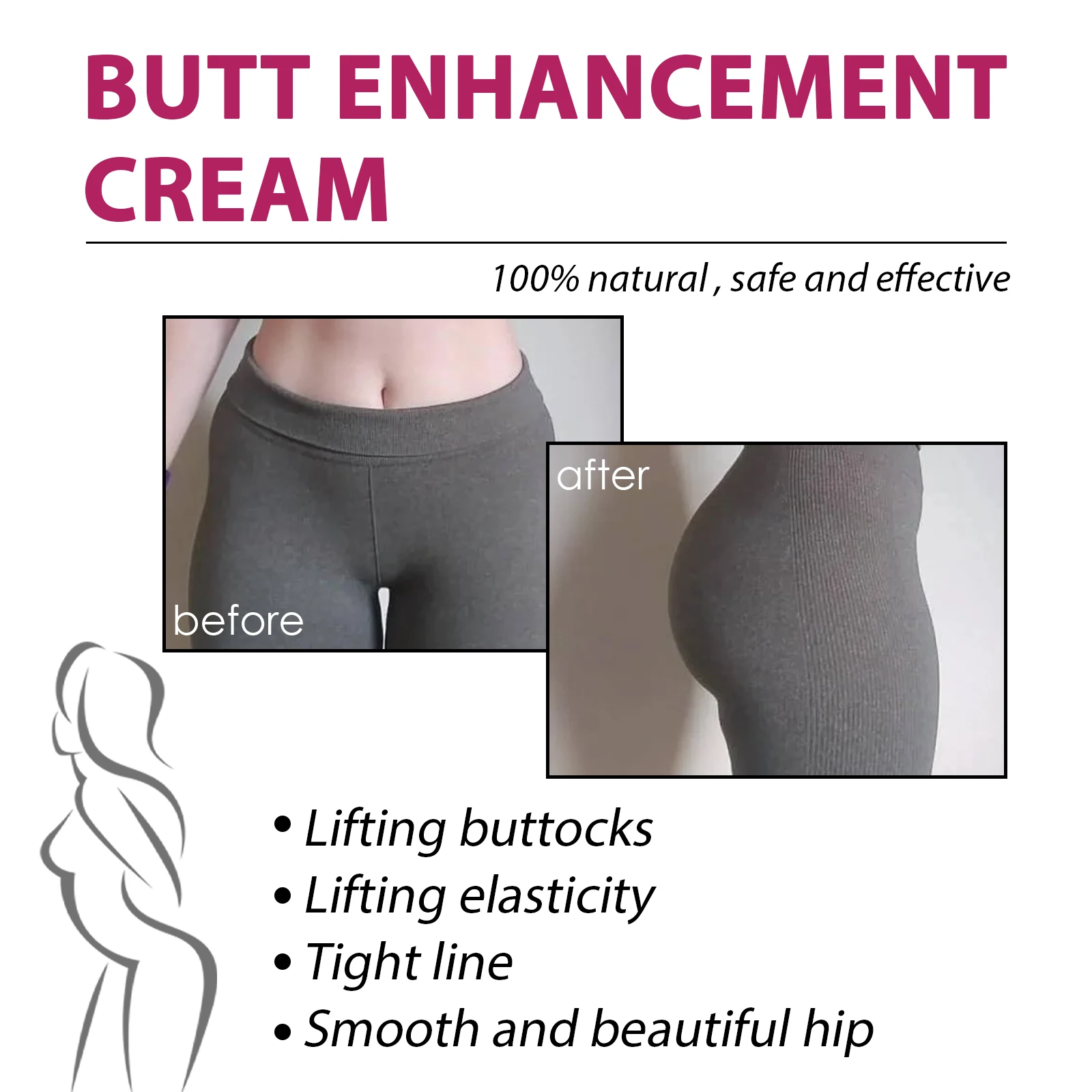 Oceaura Butt Skin Care Cream Massage Firming Skin Shaping Lifting Tightening Buttocks Skin Anti-sagging Butt Curve Enhance Cream - Image 4