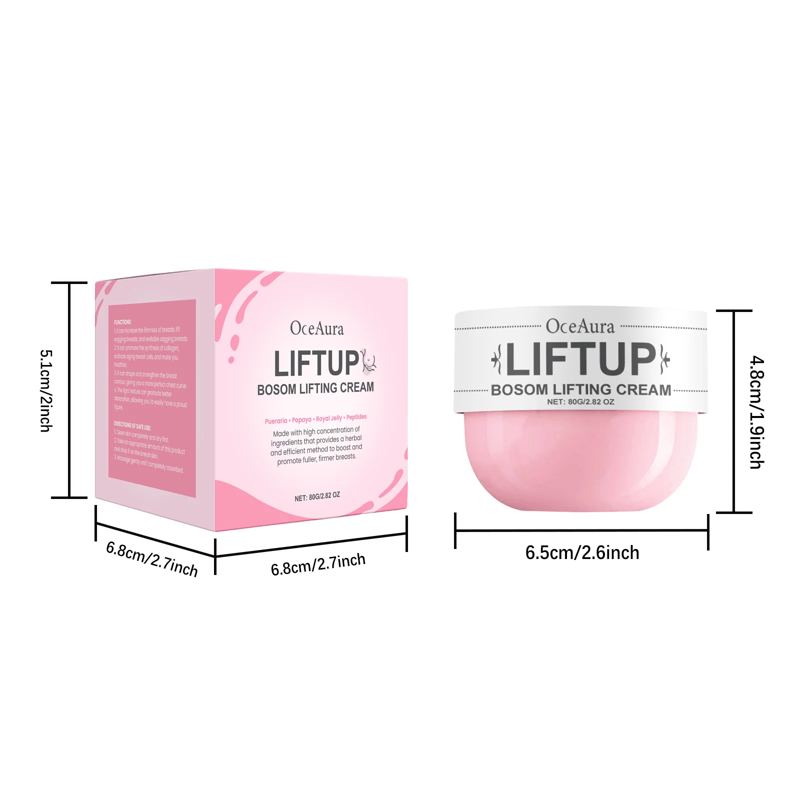 Oceaura Breast Care Cream Nourishing Firming Breast Skin Reduce Sagging Daily Massage Improve Skin Elasticity Breast Skin Cream - Image 6