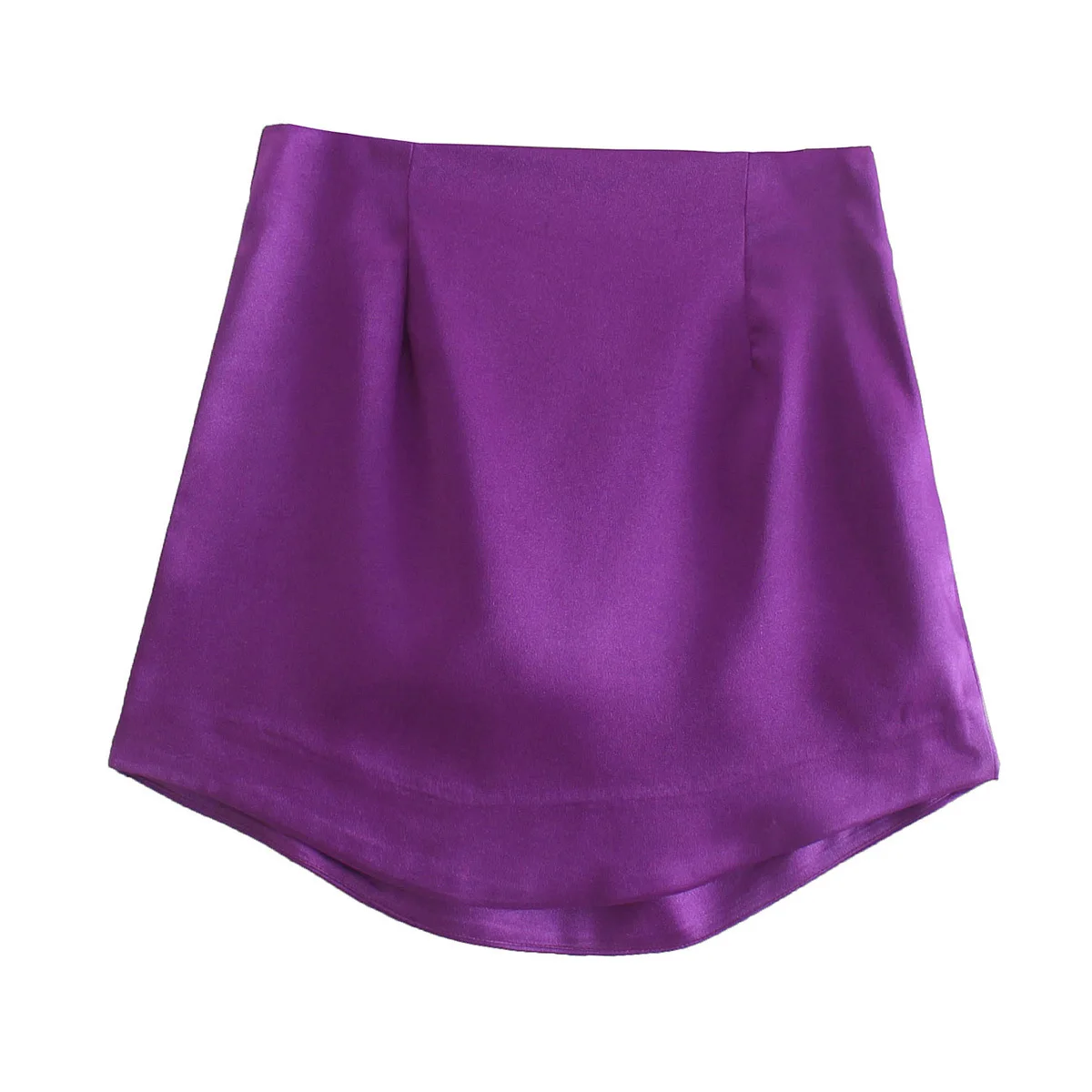 Willshela Women Fashion Purple Satin Mini Skirt High-waist Side Zipper Chic Lady Woman INS style Soft Short skirts - Image 7