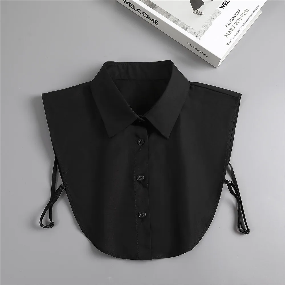 Front Tie White Fake Collar Stand Beads Detachable Collar Fake Women Vintage Crystal Lace Ladies False Blouse Collar Half Shirt - Image 13