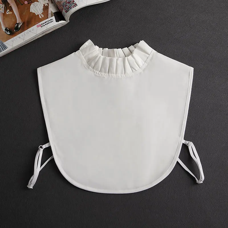 Front Tie White Fake Collar Stand Beads Detachable Collar Fake Women Vintage Crystal Lace Ladies False Blouse Collar Half Shirt - Image 20