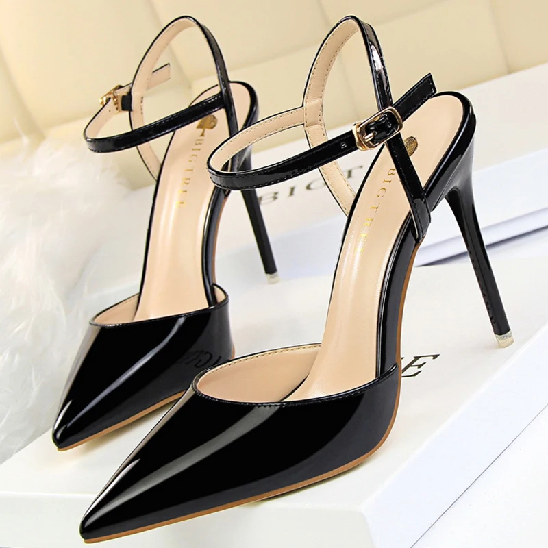 BIGTREE Shoes Fashion Sandals Women 2025 Patent Leather High Heels Women Sandals Summer Heeled Sandals Pointed Toe Women Pumps - Image 8