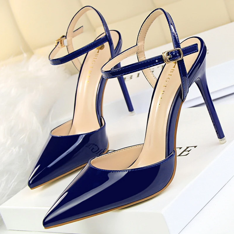 BIGTREE Shoes Fashion Sandals Women 2025 Patent Leather High Heels Women Sandals Summer Heeled Sandals Pointed Toe Women Pumps - Image 2