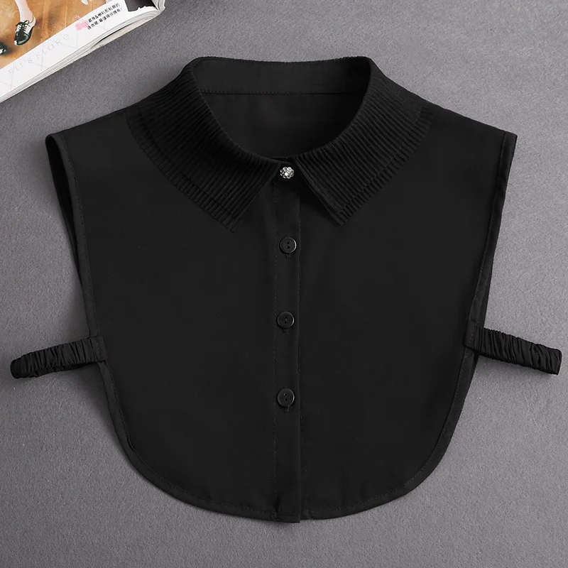 Front Tie White Fake Collar Stand Beads Detachable Collar Fake Women Vintage Crystal Lace Ladies False Blouse Collar Half Shirt - Image 38