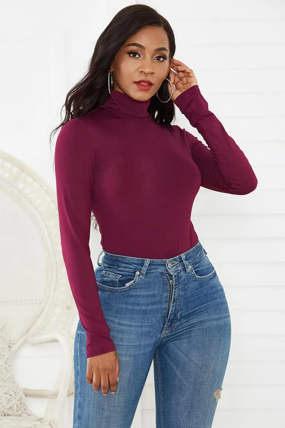 BornToGirl Rompers Women Spring Autumn Winter Long Sleeve High Neck Black Blue Yellow Pink Purple Green Red Bodysuits Body Suit - Image 15