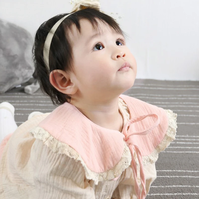 Lace Up Fake Collar Kids Toddler Girl Baby False Collar Lolita Cotton Neckline Detachable Collars Faux Tie Ribbon Choker - Image 2