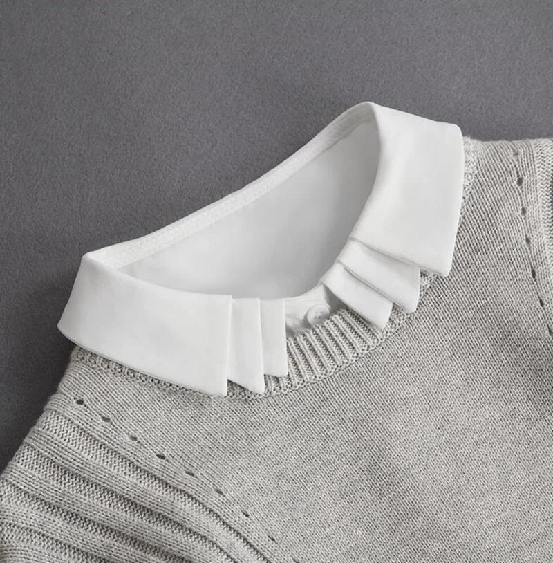 Front Tie White Fake Collar Stand Beads Detachable Collar Fake Women Vintage Crystal Lace Ladies False Blouse Collar Half Shirt - Image 45