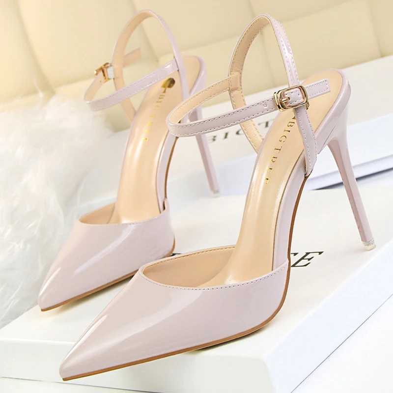 BIGTREE Shoes Fashion Sandals Women 2025 Patent Leather High Heels Women Sandals Summer Heeled Sandals Pointed Toe Women Pumps - Image 11