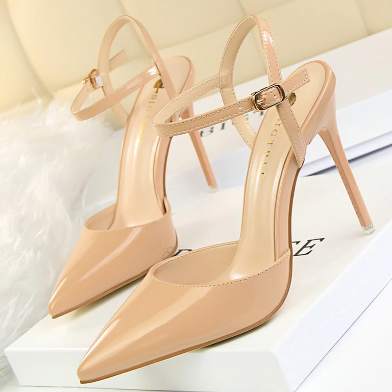 BIGTREE Shoes Fashion Sandals Women 2025 Patent Leather High Heels Women Sandals Summer Heeled Sandals Pointed Toe Women Pumps - Image 10
